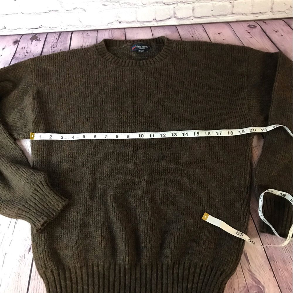 VINTAGE Daniel Hechter Paris Men’s Brown Marled Crew Neck Long Sleeve Sweater L - Picture 3 of 7
